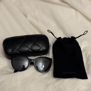 CHANEL Cat Eye Black Sunglasses
